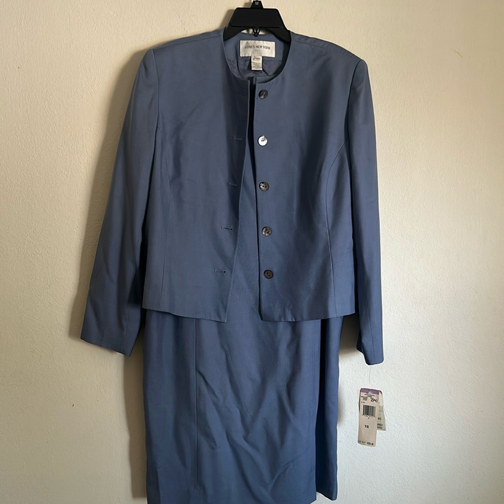 JONES NEW YORK PERIWINKLE BLAZER & DRESS SET